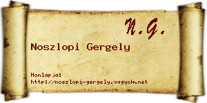 Noszlopi Gergely névjegykártya